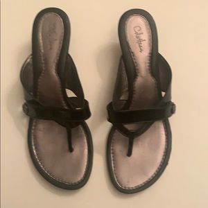 Kitten heel black patent Cole Haan Sandals